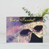Mardi Gras Mask-uitnodiging Kaart (Staand voorkant)