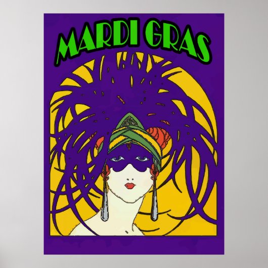 Mardi Gras Mask Woman Poster (Voorkant)