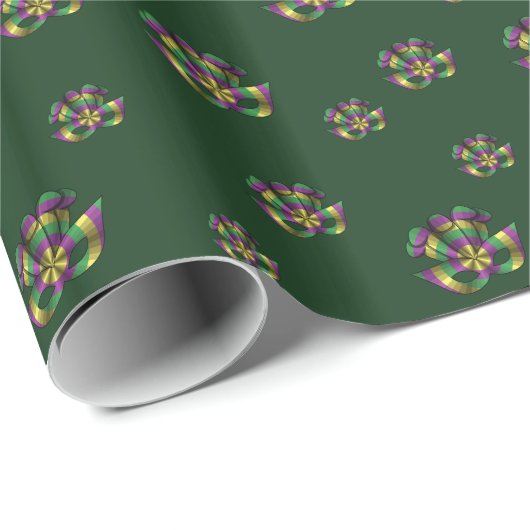 Mardi Gras Mask Wrapping Paper Cadeaupapier (Rol Hoek)