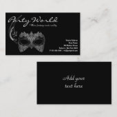 Mardi Gras Mask Zwarte Visitekaartjes (Voorkant / Achterkant)