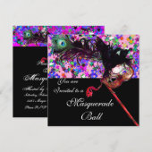 MARDI GRAS-MASKARADE & CONFETTI goud Kaart (Voorkant / Achterkant)