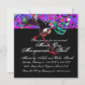 MARDI GRAS-MASKARADE & CONFETTI goud Kaart (Achterkant)