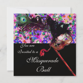 MARDI GRAS-MASKARADE & CONFETTI goud Kaart
