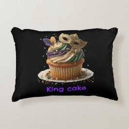 Mardi Gras Masked Cupcake Celebration Accent Kussen