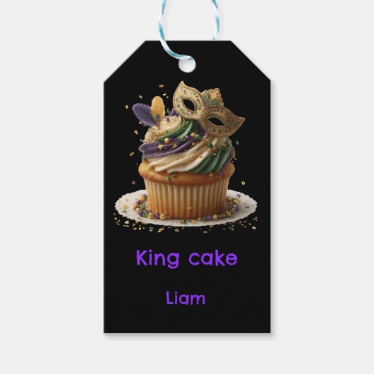 Mardi Gras Masked Cupcake Celebration Cadeaulabel (Voorkant)