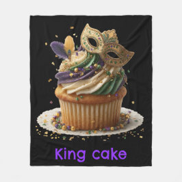 Mardi Gras Masked Cupcake Celebration Fleece Deken