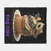 Mardi Gras Masked Cupcake Celebration Fleece Deken (Voorkant (Horizontaal))
