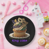 Mardi Gras Masked Cupcake Celebration Papieren Bordje (Feest)
