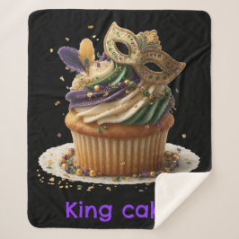 Mardi Gras Masked Cupcake Celebration Sherpa Deken