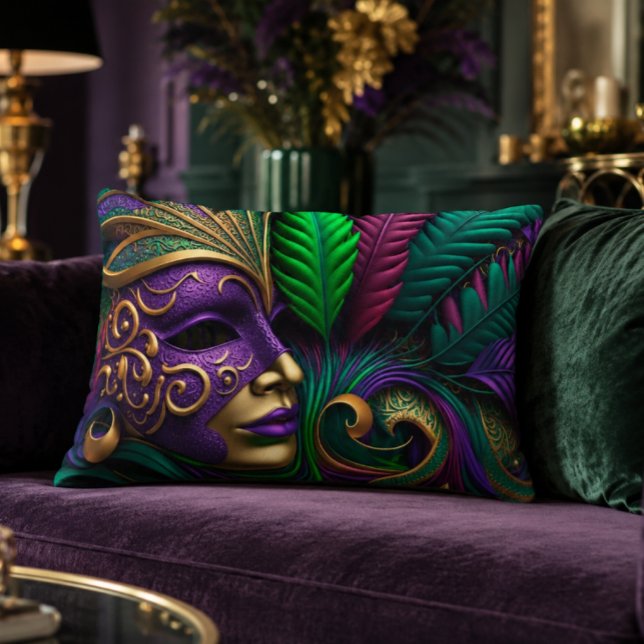 Mardi Gras-masker 16x12 accentkussen Accent Kussen (Mardi Gras Mask Wall Art | New Orleans Carnival)