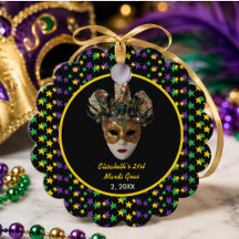 Mardi Gras-masker 21e verjaardagsfeest