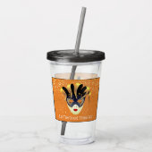 Mardi Gras Masker Acryl Tumbler & Stro Acryl Drinkbeker (Achterkant)