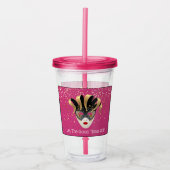 Mardi Gras Masker Acryl Tumbler & Stro Acryl Drinkbeker (Voorkant)