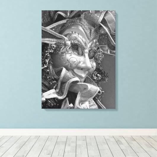 Mardi Gras masker Canvas Afdruk (Insitu (Houten vloer))