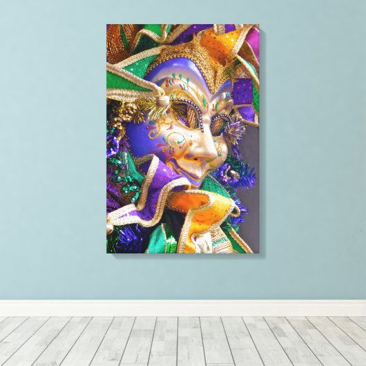 Mardi Gras masker Canvas Afdruk (Insitu (Houten vloer))