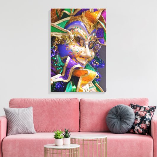 Mardi Gras masker Canvas Afdruk (Insitu (Woonkamer))