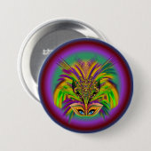 Mardi-Gras-masker-de-koningin-v-3 Ronde Button 7,6 Cm (Voorkant /achterkant)