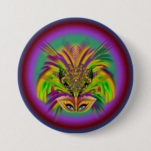 Mardi-Gras-masker-de-koningin-v-3 Ronde Button 7,6 Cm