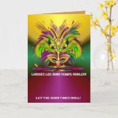 Mardi-Gras-masker-de-koningin-v-4 Kaart (Gele Bloem)