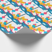 Mardi Gras masker en Confetti op wit Cadeaupapier (Hoek)