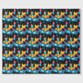 Mardi Gras masker en Confetti op zwart Cadeaupapier (Vlak)