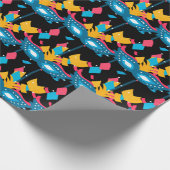 Mardi Gras masker en Confetti op zwart Cadeaupapier (Hoek)