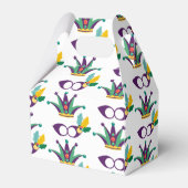 Mardi Gras Masker en Crown Festival Patroon Bedankdoosjes (Achterkant)