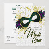 Mardi Gras Masker en Kostuum Feest Kaart (Voorkant / Achterkant)