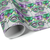 Mardi Gras masker en kralen Cadeaupapier (Rol Hoek)