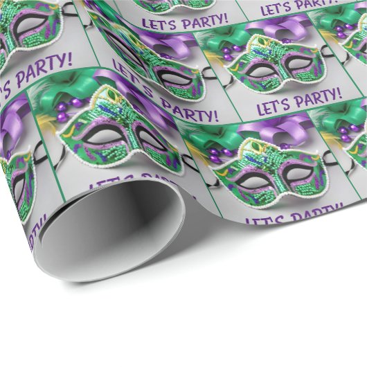 Mardi Gras masker en kralen Cadeaupapier (Rol Hoek)