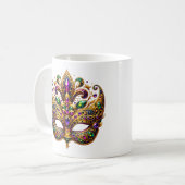 Mardi Gras-masker Koffiemok (Voorkant links)