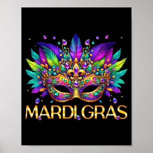Mardi Gras-masker kralen Carnaval Vrouwen Meisje K Poster