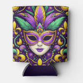 Mardi Gras masker/kralen/fleur de lis Blikjeskoeler (Voorkant)