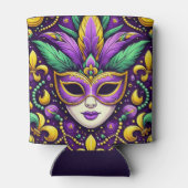 Mardi Gras masker/kralen/fleur de lis Blikjeskoeler (Achterkant)