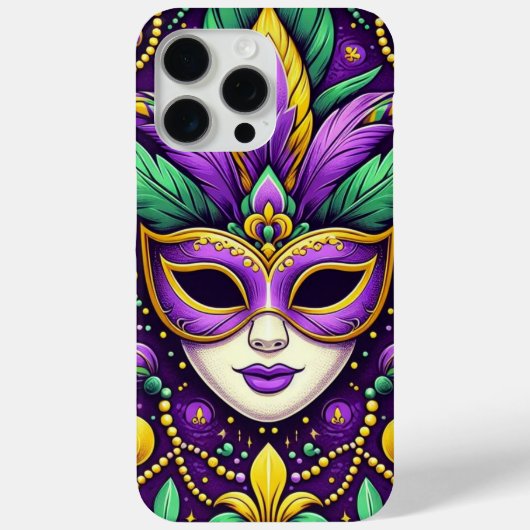 Mardi Gras masker/kralen/fleur de lis Case-Mate iPhone Case (Achterkant)