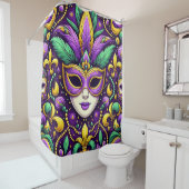 Mardi Gras masker/kralen/fleur de lis Douchegordijn (In situ)