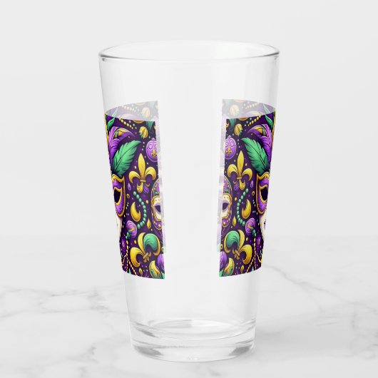 Mardi Gras masker/kralen/fleur de lis Glas (Rechts)