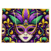 Mardi Gras masker/kralen/fleur de lis Groot Cadeauzakje (Achterkant)