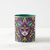 Mardi Gras masker/kralen/fleur de lis Mok (Midden)