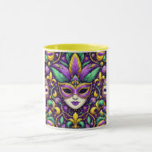 Mardi Gras masker/kralen/fleur de lis Mok (Midden)