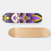 Mardi Gras masker/kralen/fleur de lis Persoonlijk Skateboard (Horizontaal)