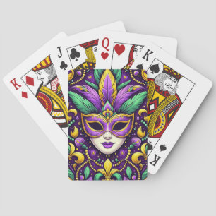 Mardi Gras masker/kralen/fleur de lis Pokerkaarten