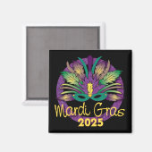 Mardi Gras Masker Magneet - 2025 (Voorkant / Achterkant)