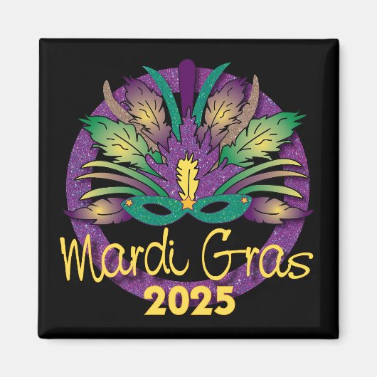 Mardi Gras Masker Magneet - 2025 (Voorkant)