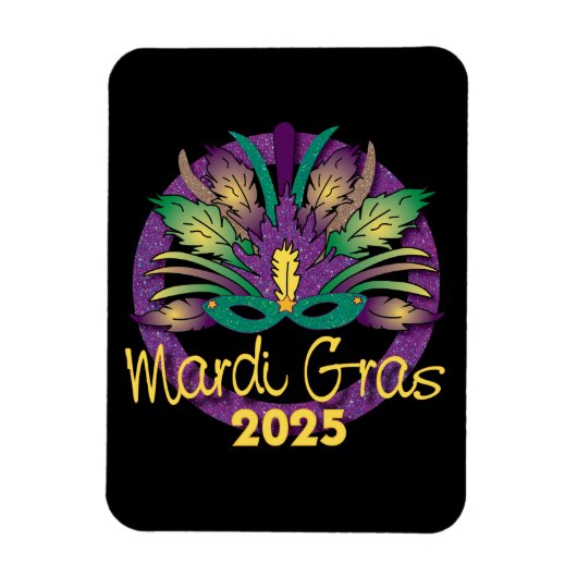 Mardi Gras Masker Magneet - 2025 (Verticaal)