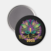 Mardi Gras Masker Magneet - 2025 (Voorkant / Achterkant)