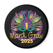 Mardi Gras Masker Magneet - 2025