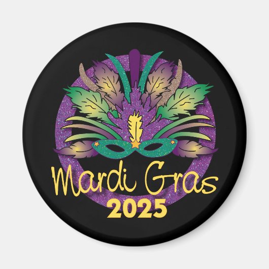 Mardi Gras Masker Magneet - 2025 (Voorkant)