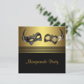 Mardi Gras Masker Maskerade Feest Kaart (Staand voorkant)