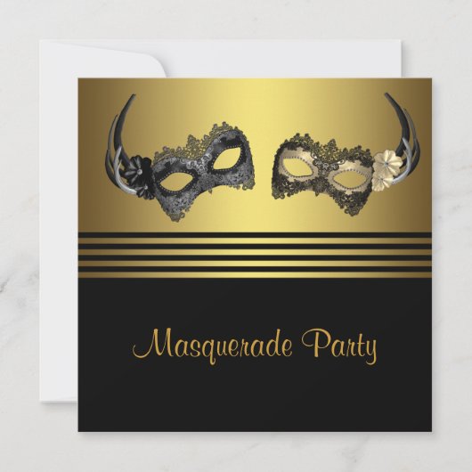 Mardi Gras Masker Maskerade Feest Kaart (Voorkant)